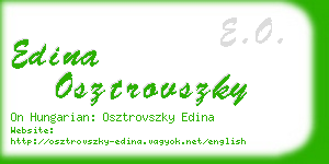 edina osztrovszky business card